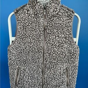 Cozy Gray Sherpa Vest